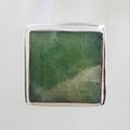 Sterling Silver Large Square Emerald with Rimmed Setting Ring