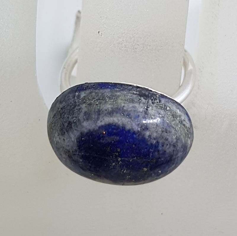 Sterling Silver Large Oval Lapis Lazuli Ring