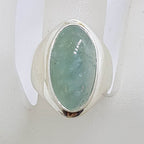 Sterling Silver Large Oval Beryl Ring