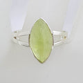 Sterling Silver Marquis Shape Faceted Prehnite Ring