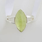Sterling Silver Marquis Shape Faceted Prehnite Ring