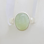 Sterling Silver Oval Beryl Bezel Set Ring