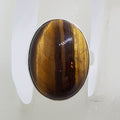 Sterling Silver Large Oval Tiger Eye Ring
