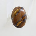 Sterling Silver Large Oval Tiger Eye Ring