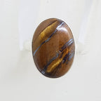 Sterling Silver Large Oval Tiger Eye Ring