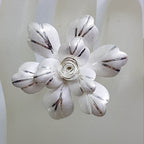 Sterling Silver Very Large Flower Ring - Matte Finish