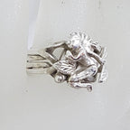 Sterling Silver Naked Lady / Woman / Female Puzzle Ring - Vintage