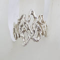 Sterling Silver Wide Unusual Open Design Ring - Vintage
