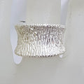 Sterling Silver Wide Bark Pattern Band Ring