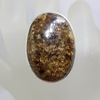 Sterling Silver Very Large Oval Bronzite Ring