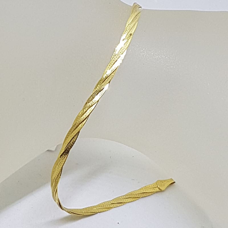9ct Yellow Gold Flat Weave Twist Bracelet