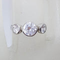 Sterling Silver Cubic Zirconia Three Stone Ring