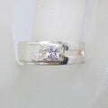 Sterling Silver Square Cubic Zirconia in Band Ring