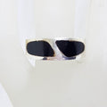 Sterling Silver Unusual Black Design Shaped Ring