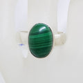 Sterling Silver Oval Malachite Ring