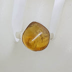 Sterling Silver Bezel Set Amber Ring