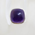 Sterling Silver Square Cabochon Cut Amethyst Ring