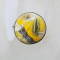 Sterling Silver Bezel Set Round Bumble Bee Jasper / Quartz Ring