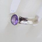 Sterling Silver Oval Amethyst Ring