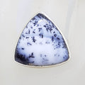 Sterling Silver Large Triangular Dendritic Agate Bezel Set Ring