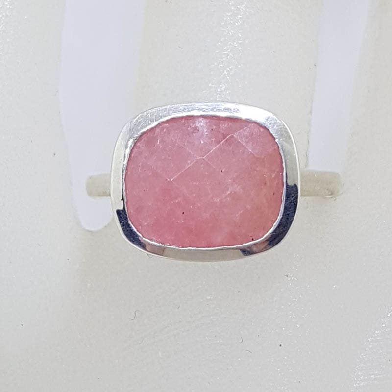 Sterling Silver Oval Bezel Set Ruby Ring
