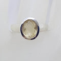 Sterling Silver Oval Bezel Set Citrine Ring
