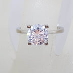 Sterling Silver High Claw Set Cubic Zirconia Ring