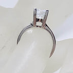 Sterling Silver High Claw Set Cubic Zirconia Ring