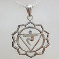 Sterling Silver Meditation Symbol Pendant on Silver Chain - Manipura