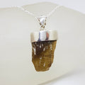 Sterling Silver Tourmaline Large Unusual Shape Pendant on Silver Chain