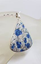Sterling Silver Large Triangular Shape K2 Stone Pendant on Silver Chain