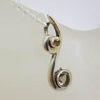 Sterling Silver Smokey Quartz Stunning Swirl Design Pendant on Silver Chain - Available in other Gemstones