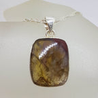 Sterling Silver Super Seven / Melody Stone Rectangular Pendant on Silver Chain