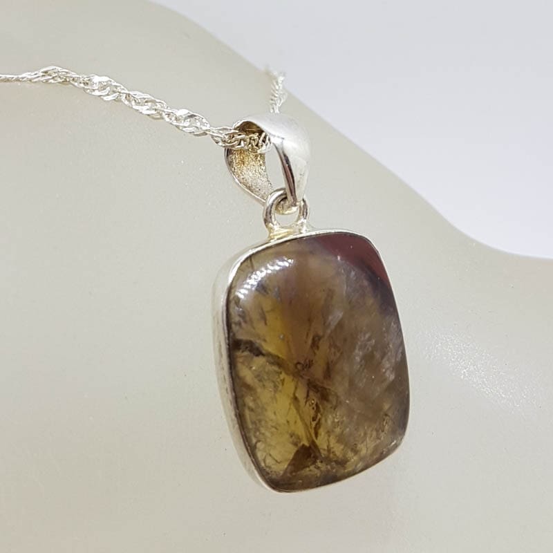 Sterling Silver Super Seven / Melody Stone Rectangular Pendant on Silver Chain