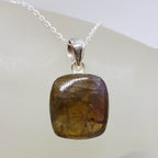 Sterling Silver Super Seven / Melody Stone Square Pendant on Silver Chain