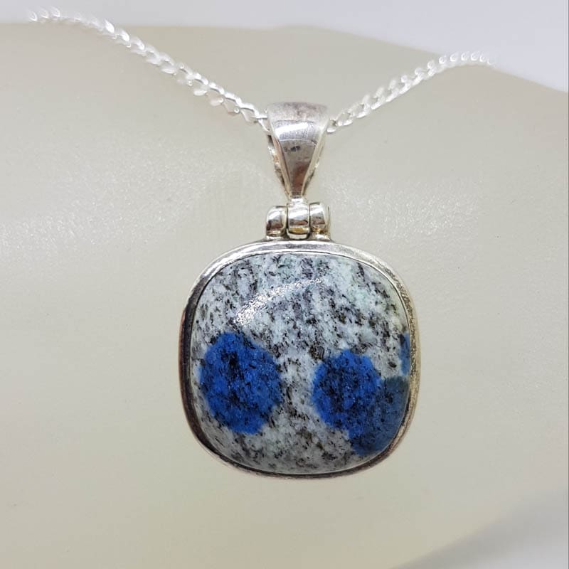 Sterling Silver K2 Stone Square Pendant on Silver Chain