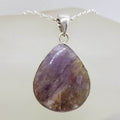 Sterling Silver Super Seven / Melody Stone Large Teardrop / Pear Shape Pendant on Silver Chain