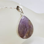 Sterling Silver Super Seven / Melody Stone Large Teardrop / Pear Shape Pendant on Silver Chain