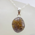 Sterling Silver Super Seven / Melody Stone Freeform Shape Pendant on Silver Chain