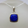 Sterling Silver Lapis Lazuli Square Pendant on Silver Chain