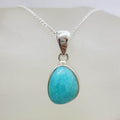 Sterling Silver Amazonite Bezel Set Pendant on Silver Chain