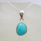 Sterling Silver Amazonite Bezel Set Pendant on Silver Chain