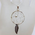 Sterling Silver Dream Catcher Pendant on Silver Chain