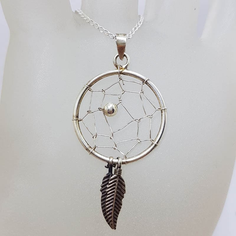 Sterling Silver Dream Catcher Pendant on Silver Chain