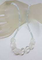 Clear Quartz Bead Necklace / Chain with Sterling Silver Clasp