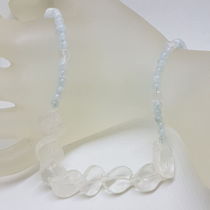 Clear Quartz Bead Necklace / Chain with Sterling Silver Clasp