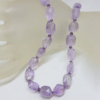 Faceted Amethyst Bead Necklace / Chain with Sterling Silver Clasp