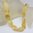 Chunky Citrine Bead Necklace / Chain with Sterling Silver Clasp