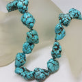 Chunky Blue Howlite Bead Necklace / Chain with Sterling Silver Clasp