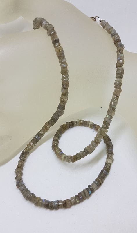 Labradorite Bead Necklace / Chain with Sterling Silver Clasp